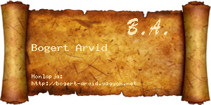 Bogert Arvid névjegykártya